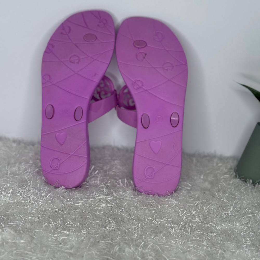 GUESS Women Lilac Purple G‎ Logo Thong Flip Flops Sandals Size 39 (US 8.5) - Picture 8 of 8